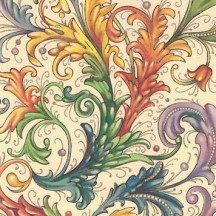 Multi Color Florentine Flourish Print Paper ~ Kartos Italy